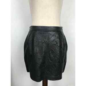 L'Agence Mini Skirt Lambskin Leather Pleated